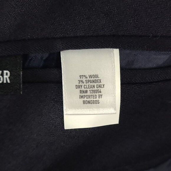 Bonobos Slim Fit 46R Navy Blue Wool 2 Button Blazer Jacket - Picture 12 of 12
